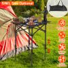 Portable Folding Camping Table With Adjustable Height Rustproof Carbon Steel Foldable Roll-Up Camping Table for Picnic Camping Hiking Beach BBQ 55LBS