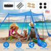 Beach Canopy Tent 10x10ft Sun Shelter Family Beach Tent Outdoor Shade UPF50+ with Sandbag Foldable Poles Carry Bag for Camping Trip Fishing Picnic