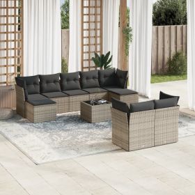 Garden Sofa Set Dark Grey PE Rattan Medium to Large Outdoor Set