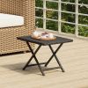 Folding Table Black 17.7"x13.8"x12.6" Poly Rattan