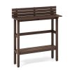 48" Patio Pub Height Table with Storage Shelf and Adjustable Foot Pads