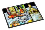 NEW Sit A Spell Seafood Dinner Doormat Front Door Mat Indoor Outdoor Rugs for Entryway, Non Slip Washable Low Pile, 18H X 27W
