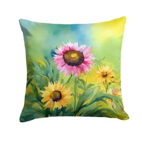 Kentucky Goldenrod in Watercolor Throw Pillow Machine Washable, Indoor Outdoor Decorative Pillow for Couch, Bed or Patio, 18Hx18W
