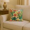 Utah Sego Lilies in Watercolor Throw Pillow Machine Washable, Indoor Outdoor Decorative Pillow for Couch, Bed or Patio, 18Hx18W