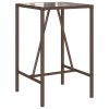 Outdoor Bar Table Brown 27.6"x27.6"x43.3" Poly Rattan