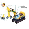 Outdoor Kids Ride On Excavator Pretend Play Construction Truck w/ Safety Helmet