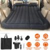 Air Mattress,SUV Air Mattress Thickened Camping Bed Cushion with Pillow Air Pump Storage Bag PVC Flocked Car Bed for Home Car Travel Camping (black)