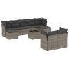 Garden Sofa Set Dark Grey PE Rattan Medium to Large Outdoor Set