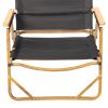 53*55*61cm Medium Size Aluminum Frame 600D Black Oxford Cloth Bearing 100kg Imitation Wood Grain Spray Paint Camping Chair Black