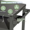 3-Shelf Outdoor Grill Table, Grill Cart with Wheels, Outdoor Pizza Oven Table and Food Prep Table, Blackstone Table with Propane Tank Hook