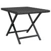 Folding Table Black 17.7"x13.8"x12.6" Poly Rattan