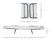 Outsunny Folding Chaise Lounge Chair, Cream White, 5-Level Adjustable with Headrest, Breathable Mesh for Beach & Patio