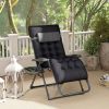 Outsunny Zero Gravity Recliner Chair with Cup Holder Cushion Foldable Black
