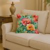 Georgia Cherokee Rose in Watercolor Throw Pillow Machine Washable, Indoor Outdoor Decorative Pillow for Couch, Bed or Patio, 14Hx14W
