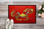Seafood Sandwich Crab Shrimp Crawfish Doormat Front Door Mat Indoor Outdoor Rugs for Entryway, Non Slip Washable Low Pile, 24H X 36W