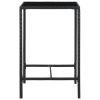 Patio Bar Table Black 27.6"x27.6"x43.3" Poly Rattan and Glass