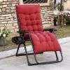 Outsunny Padded Zero Gravity Chair, Folding Recliner Chair with Cup Holder Cushion, Red