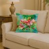 Arkansas Apple Blossom in Watercolor Throw Pillow Machine Washable, Indoor Outdoor Decorative Pillow for Couch, Bed or Patio, 14Hx14W