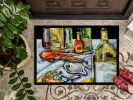 NEW Sit A Spell Seafood Dinner Doormat Front Door Mat Indoor Outdoor Rugs for Entryway, Non Slip Washable Low Pile, 18H X 27W