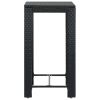 Patio Bar Table Black 23.8"x23.8"x43.5" Poly Rattan