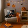 Basenji Puppy Halloween Throw Pillow Machine Washable, Indoor Outdoor Decorative Pillow for Couch, Bed or Patio, 14Hx14W