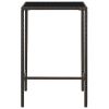Patio Bar Table Brown 27.6"x27.6"x43.3" Poly Rattan and Glass