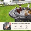 21" Side Table With Removable Ice Bucket- Rustproof Cast Aluminum Frame, Hand-Brushed Finish