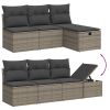 Garden Sofa Set Gray Poly Rattan Large Modular Outdoor Sofa Set