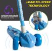 (Blue model) Children's scooter; 3-wheel flash scooter; adjustable height; tilt steering; suitable for outdoor activities for boys and girls