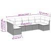 Garden Sofa Set Grey Poly Rattan Large Modular Outdoor Sofa Set