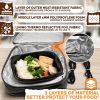 Insulated Lunch Bag for Men Small Lunch Box for Women 3.5 x 7.09 x 5.12 inch with Heat Resistant 3 Layers Fabric Thermo Reflective Lining Keeps Food W