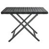 Folding Table Black 17.7"x13.8"x12.6" Poly Rattan