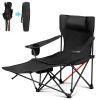 2 Pack 2-in-1 Camping Chair Reclining, Lightweight Folding Camping Chair with Adjustable Backrest & Removable Footrest