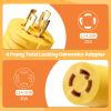 Generator Adapter 4 Prong Twist Locking,20Amp to 30Amp Generator Adapter,Compatible with L14-20P to L14-30R for RV Camper,Outdoor Camping