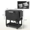 Outsunny 104 Quart Large Capacity Outdoor Cooler Cart, Patio Rolling Ice Chest with Bottle Opener Shelves Wheels, Black