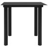 Patio Dining Table Black 31.5"x31.5"x29.1" Steel and Glass