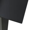 Patio Dining Table Black 31.5"x31.5"x29.1" Steel and Glass