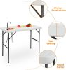 Portable Folding Fish Cleaning Table with Sink 45 Inch HDPE Outdoor Cutting Station with Faucet Drain Hose and Storage Shelf for Camping Fishing and F