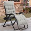 Outsunny Comfy Recline Chair with Cup Rest & Cushion for Alfresco Relaxation
