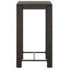 Patio Bar Table Brown 23.8"x23.8"x43.5" Poly Rattan