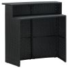 Patio Bar Table Black 47.2"x21.7"x43.3" Poly Rattan