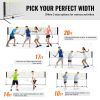 VEVOR Badminton Net, Height Adjustable Volleyball Net, 20ft Wide Foldable Pickleball Net, Portable Tennis Net Set with Poles, Stand, Bag, Rackets