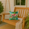 Arkansas Apple Blossom in Watercolor Throw Pillow Machine Washable, Indoor Outdoor Decorative Pillow for Couch, Bed or Patio, 14Hx14W