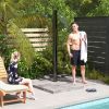 Outsunny 9.2 Gallon Slolar Heated Outdoor Shower with 2 Free-Rotating Shower Heads & Foot Showers for Poolside Beach Spa, 7.1ft
