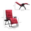 Outsunny Padded Zero Gravity Chair, Folding Recliner Chair with Cup Holder Cushion, Red