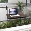 1PC Folding Hanging Table with 3-Level Adjustable Height for Patio Balcony