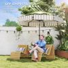 8.6FT Patio Umbrella, UPF 30+ Outdoor Market Umbrella, 2-Tier Vented Patio Table Umbrella with Crank 8 Ribs