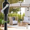 8.6FT Patio Umbrella, UPF 30+ Outdoor Market Umbrella, 2-Tier Vented Patio Table Umbrella with Crank 8 Ribs