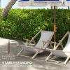 6.2' Beach Umbrella for Travel, Vent, Ruffles, Carry Bag, Portable Outdoor Umbrella for Garden, Blue Stripe