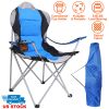 Foldable Camping Chair Heavy Duty Steel Lawn Chair Padded Seat Arm Back Beach Chair 330LBS Max Load with Cup Holder Carry Bag